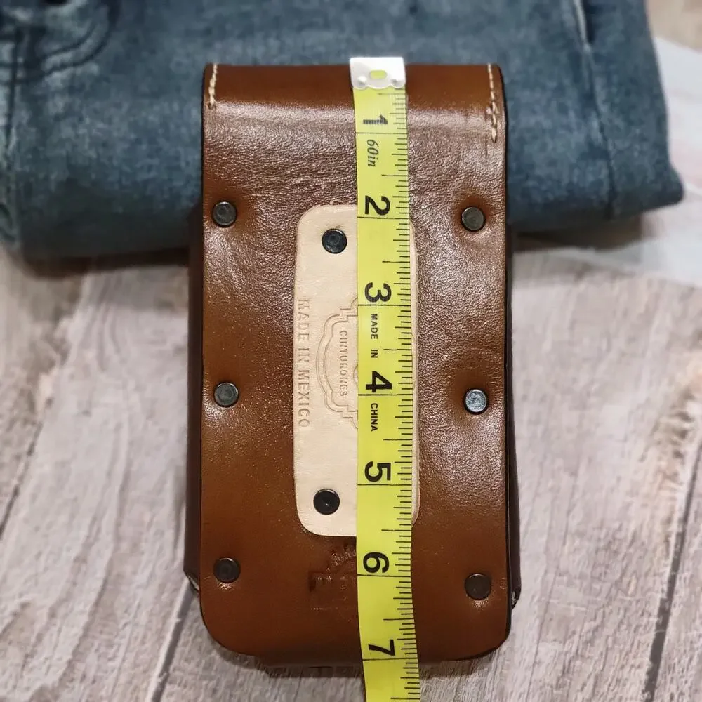 Praying Cowboy Western Leather Phone Holstor W Knife Sheath LARGE 7x4
